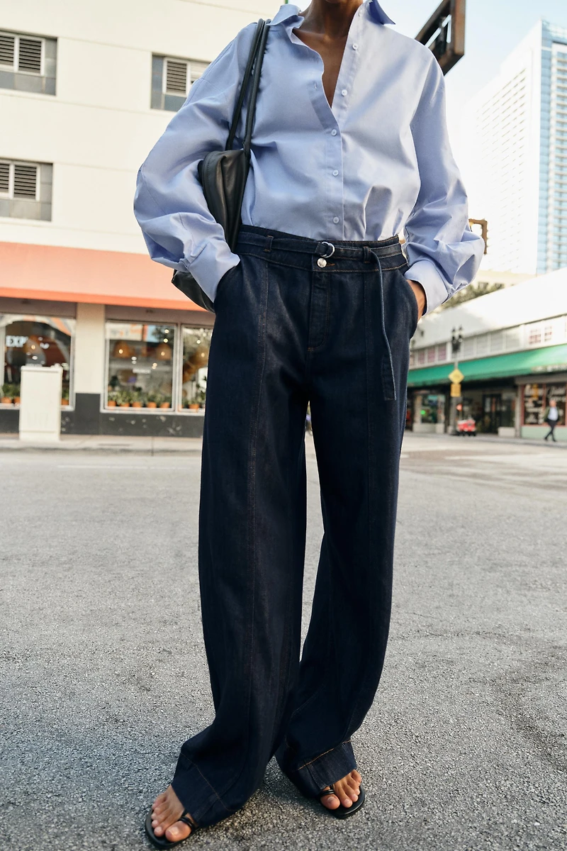 Z1975 BOOTCUT HIGH-RISE BELTED JEANS
