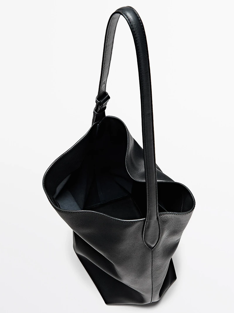Nappa leather bucket bag