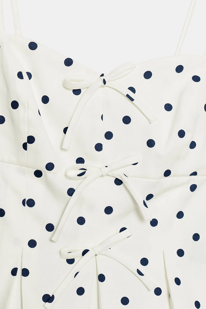 POLKA DOT PEPLUM TOP