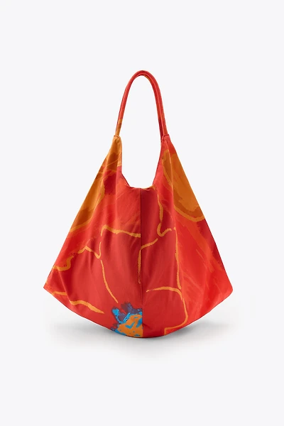 FLORAL PRINT COTTON MAXI BAG