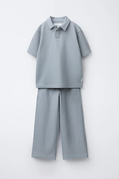 INTERLOCK PIQUÉ POLO AND PANTS SET