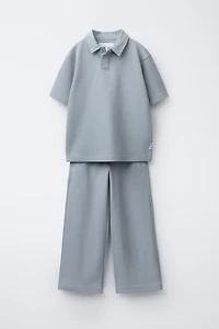 INTERLOCK PIQUÉ POLO AND PANTS SET