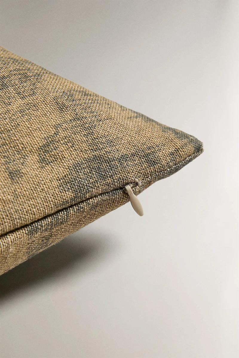 BRUSHED PRINT THROW PILLOW COVER