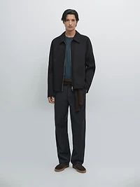 Pinstripe wool blend jacket