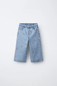 JUPE-CULOTTE EN JEAN BRODÉE