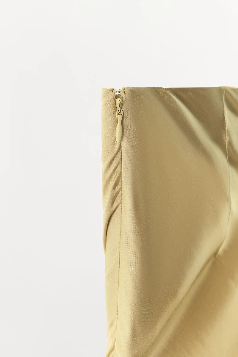 ASYMMETRIC SATIN LACE SKIRT