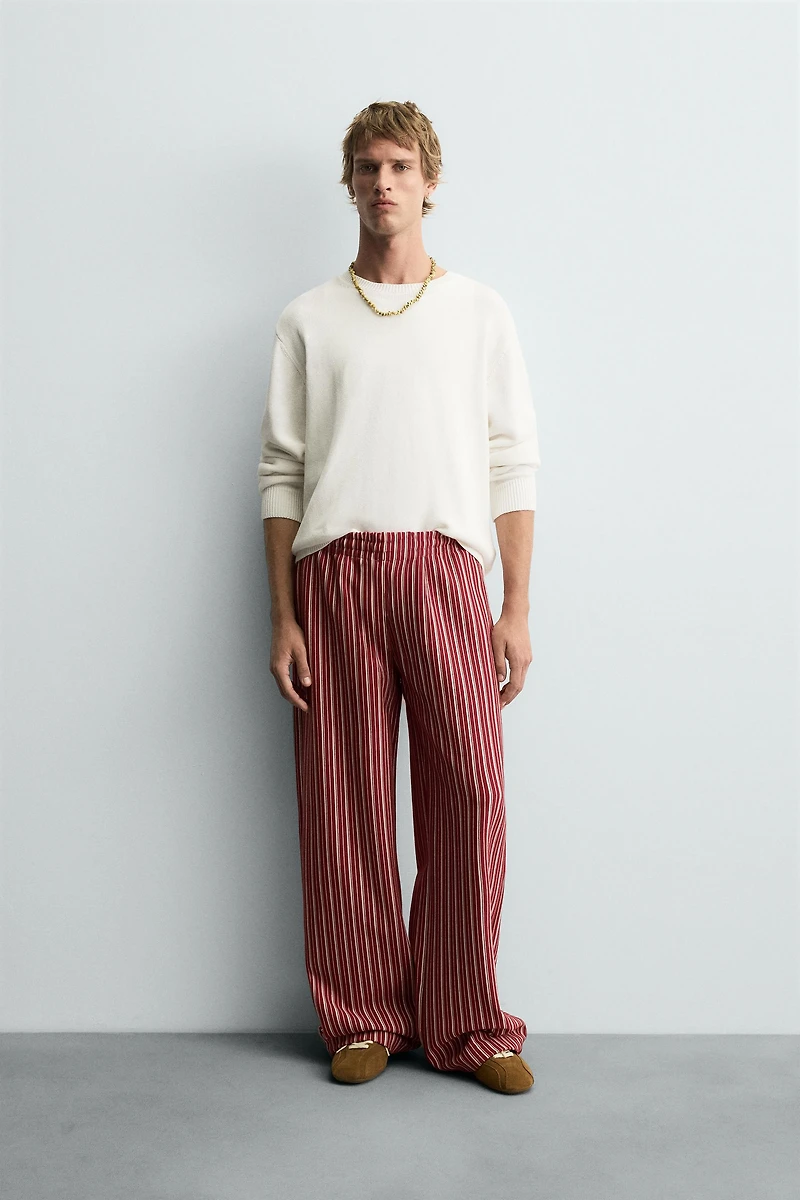 STRIPED RELAXED FIT PANTS