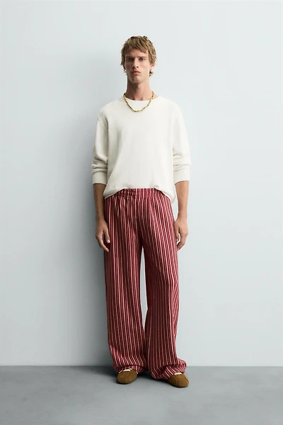 STRIPED RELAXED FIT PANTS