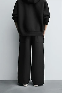 WIDE FIT NEOPRENE EFFECT PANTS