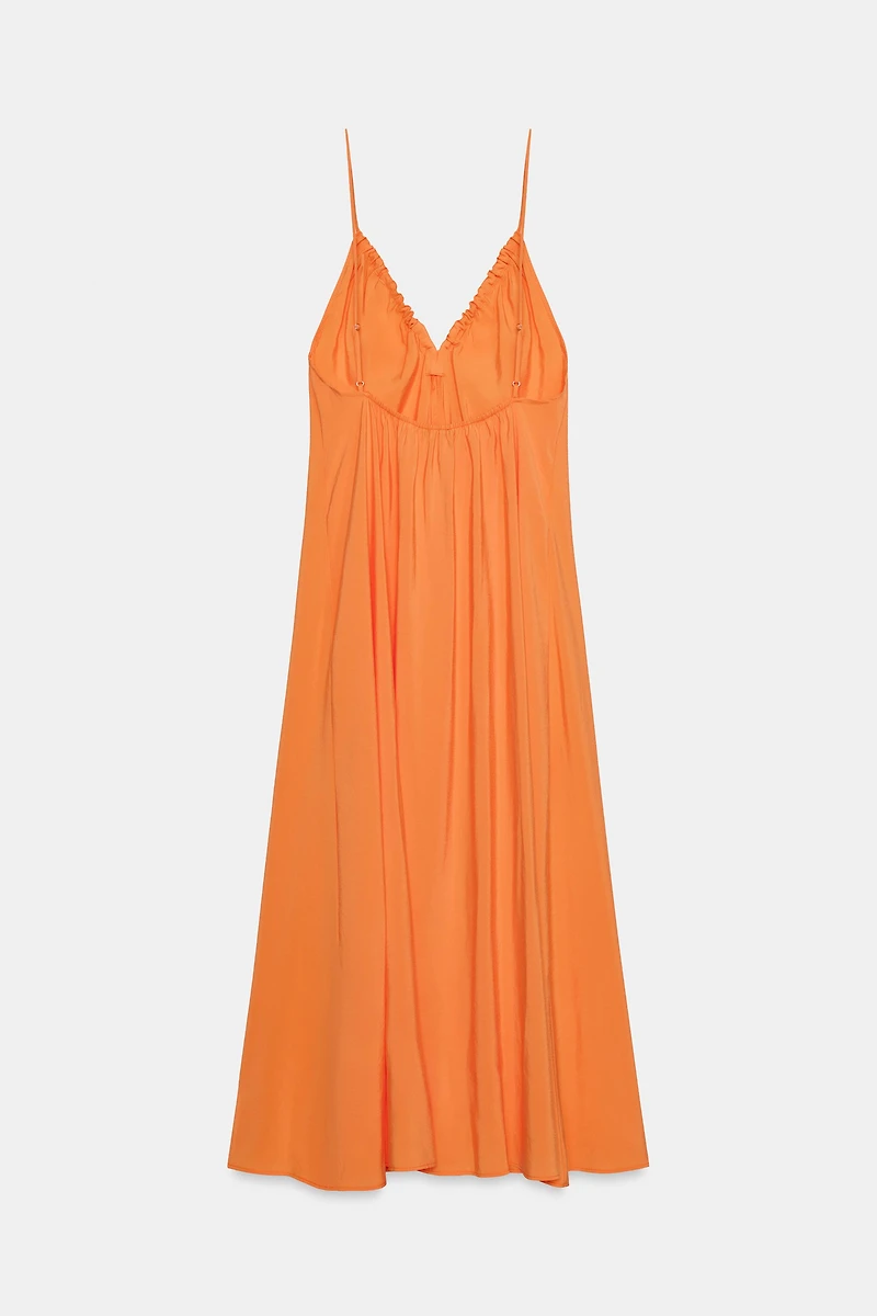FLOWY TIED MIDI DRESS