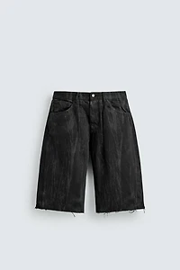 SHORT EN DENIM IMPRIMÉ DÉLAVÉ