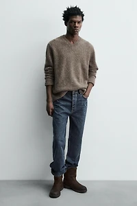 BOTTES EN CUIR À SEMELLES ÉPAISSES