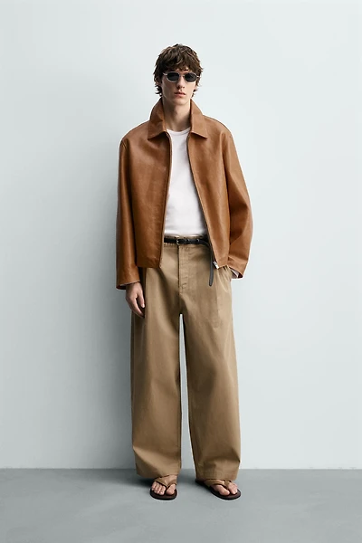 REGULAR FIT LEATHER JACKET