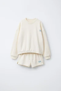 SWEATSHIRT AND BERMUDA SET WITH TEXT