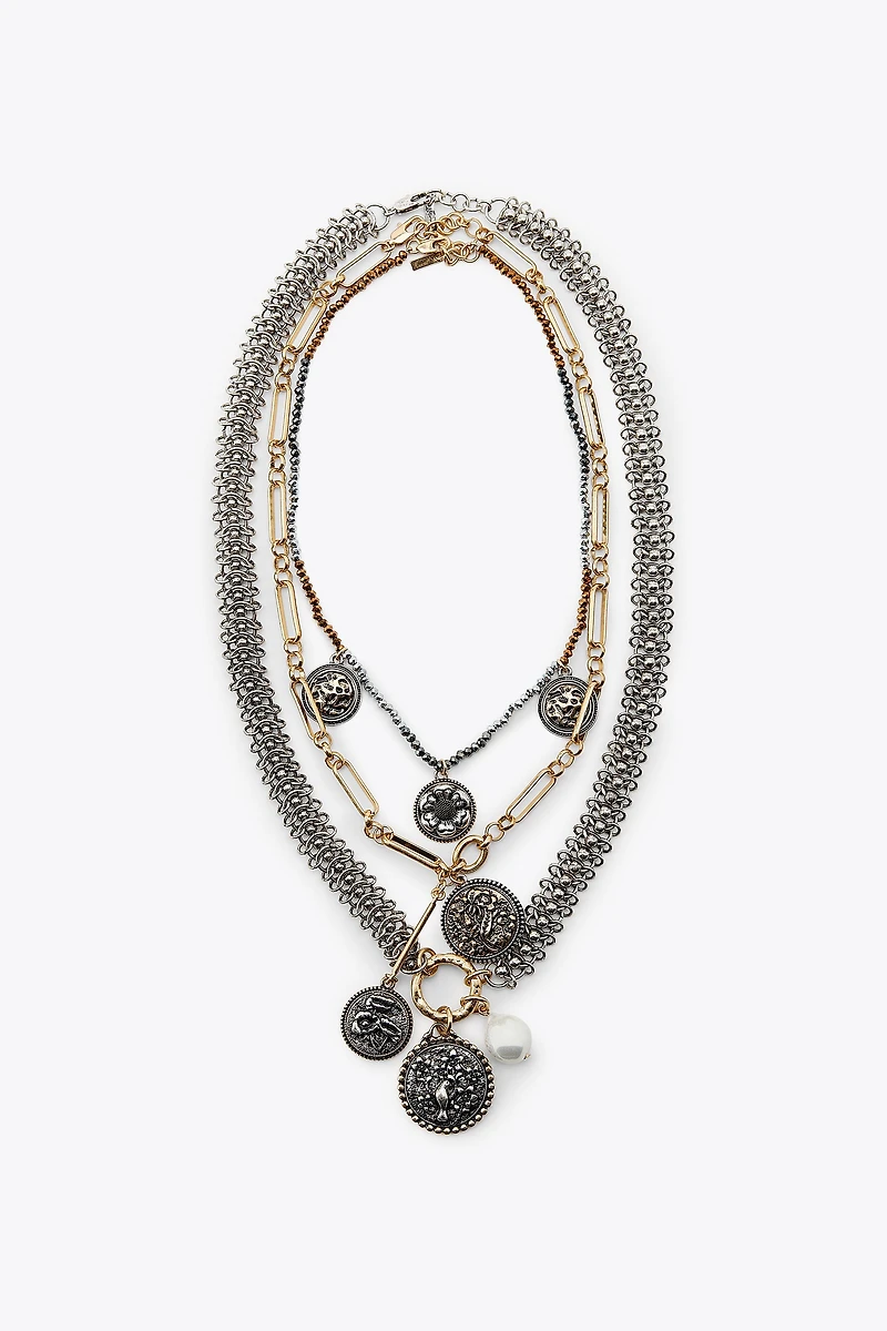 3-PACK MEDALLION CHAIN NECKLACES