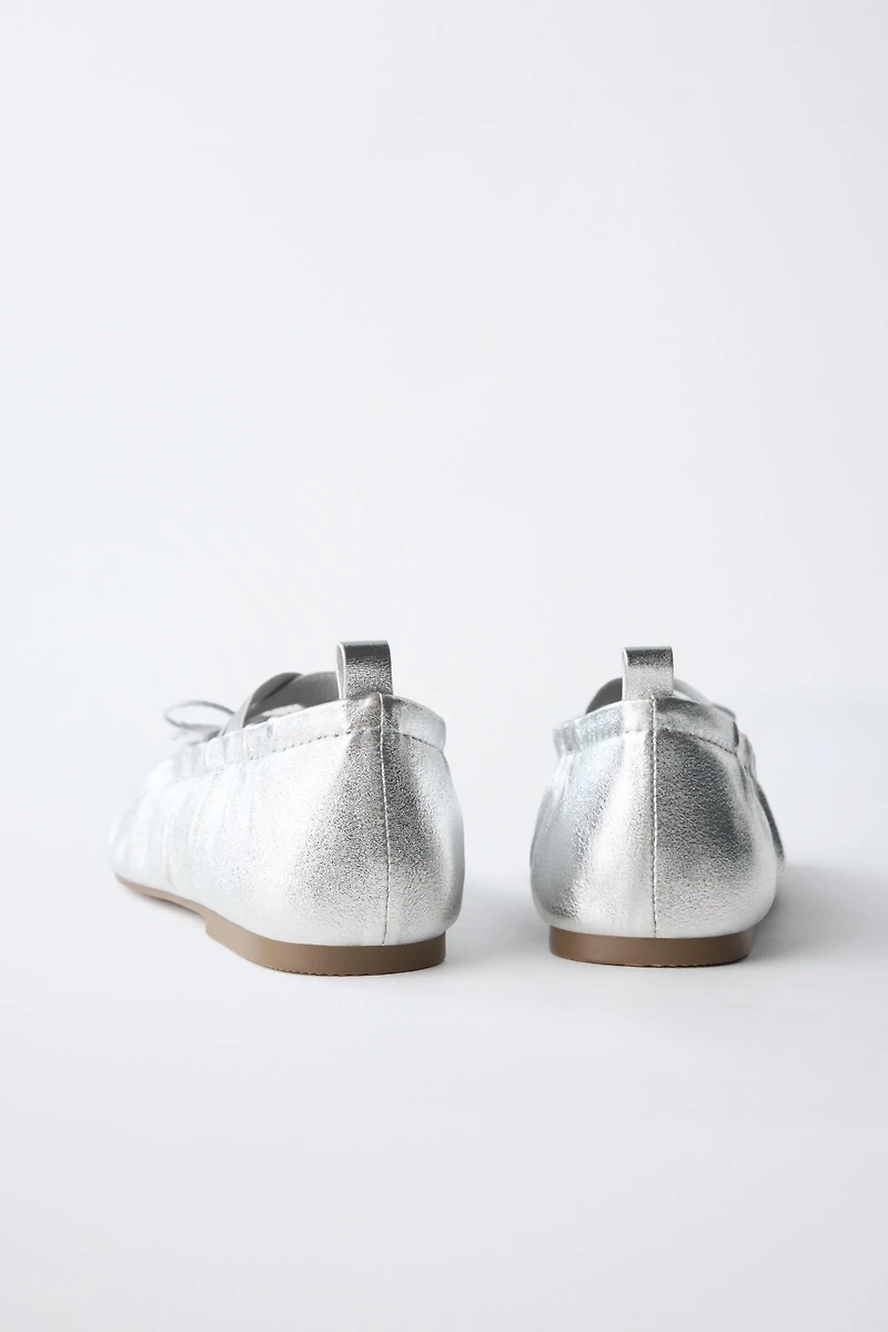 METALLIC BALLET FLATS