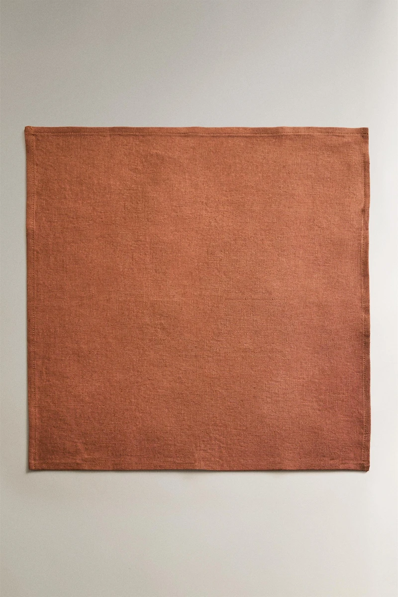 LOT DE 2 SERVIETTES DE TABLE EN LIN DÉLAVÉ COULEUR