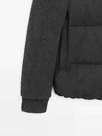 Knit down blend puffer jacket