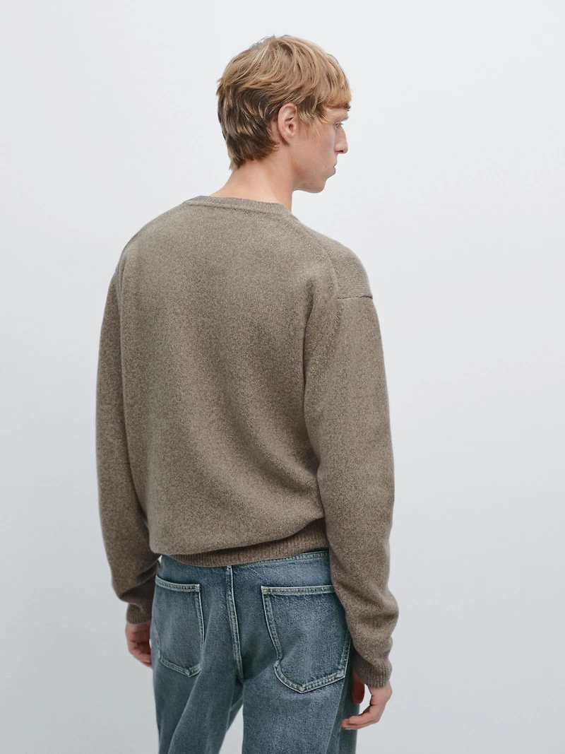 Pull en maille chinée à col rond