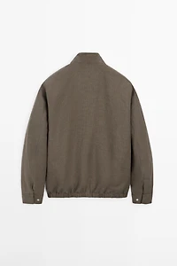 Short reversible linen blend jacket