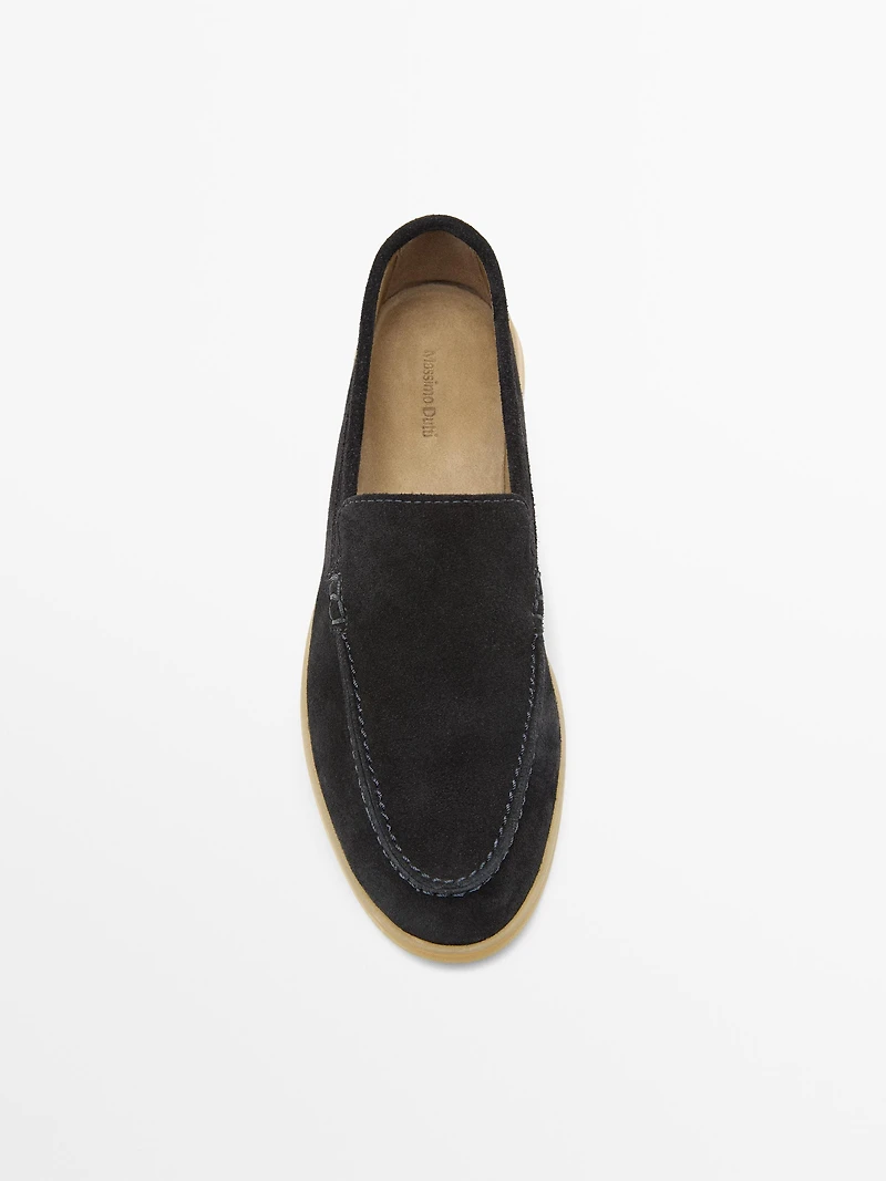 Mocassins croûte de cuir
