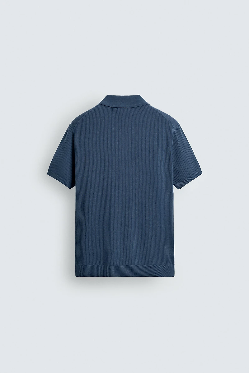 RIB KNIT POLO SHIRT