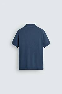 RIB KNIT POLO SHIRT