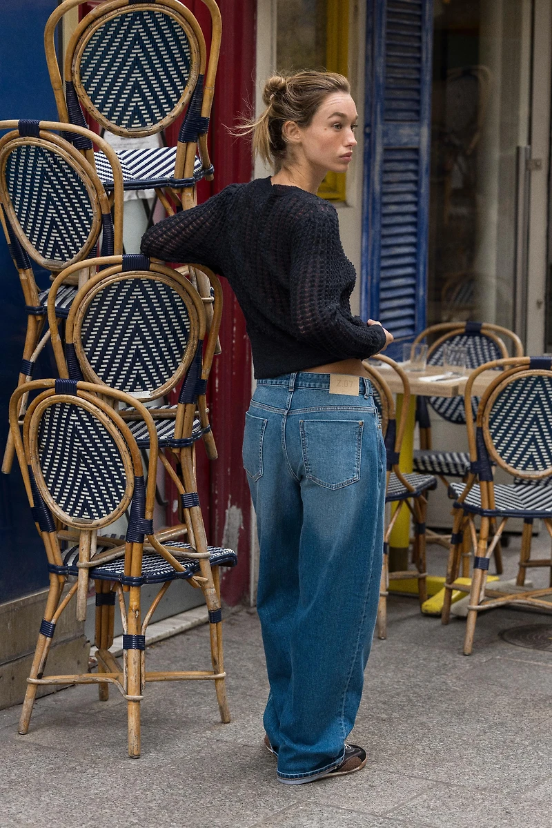 POINTELLE KNIT WOOL AND ALPACA CARDIGAN