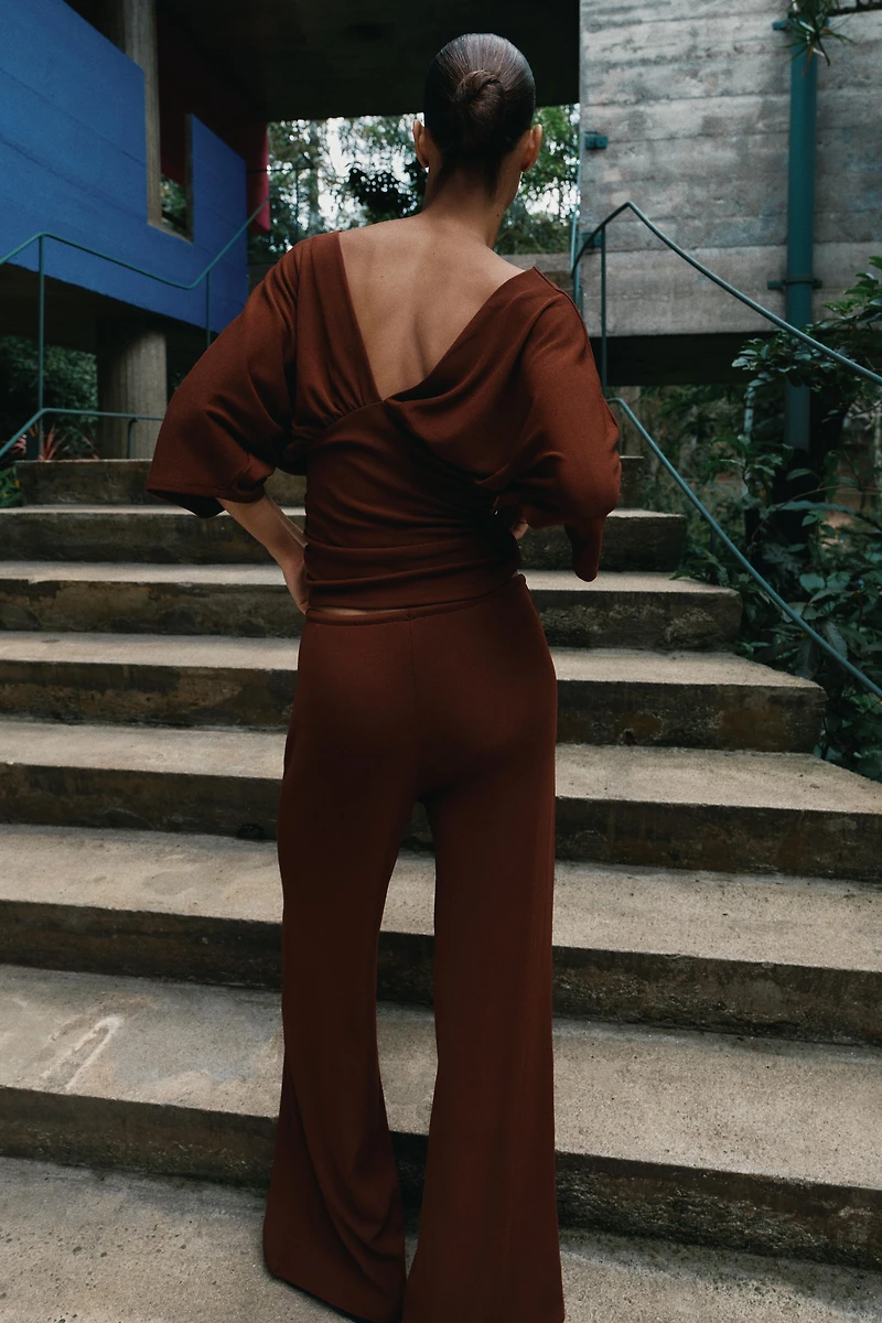 TEXTURED PALAZZO PANTS