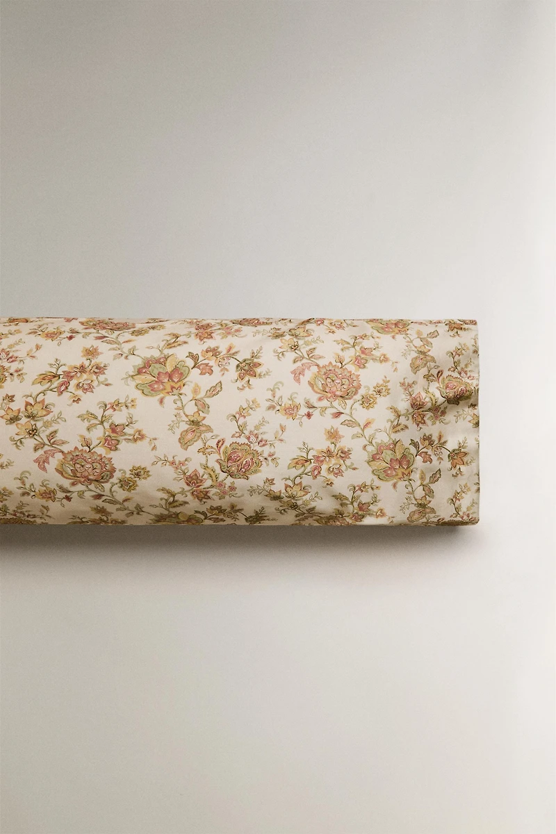 FLORAL SATEEN PILLOWCASE
