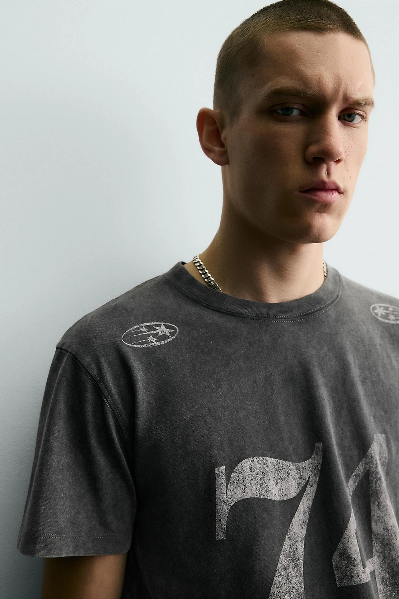 WASHED COMBINED PRINTS T-SHIRT