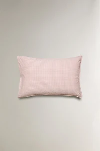 KIDS' COTTON GINGHAM PILLOWCASE
