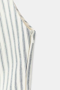 STRIPED BUTTON MINI DRESS