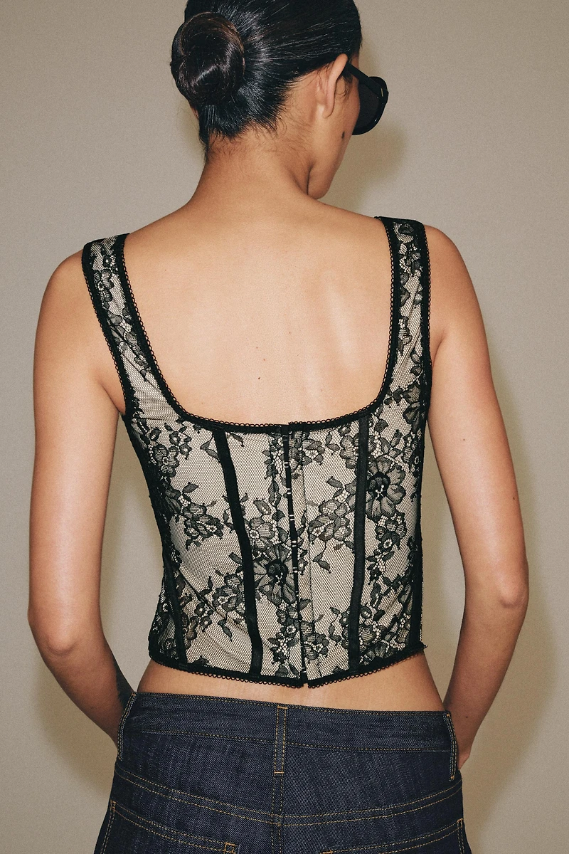 100% POLYAMIDE LACE CORSET