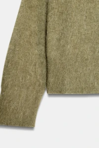 BRUSHED EFFECT KNIT SWEATER
