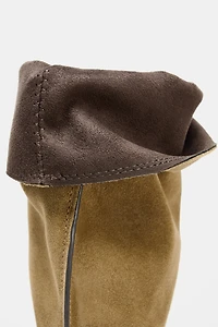 SPLIT LEATHER TOPSTITCHING BOOTS