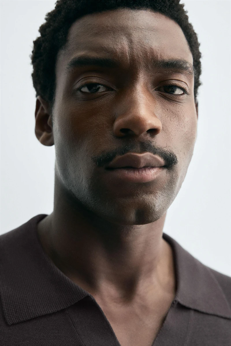 TEXTURED KNIT POLO SHIRT