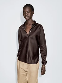 Satin shirt with batwing sleeves