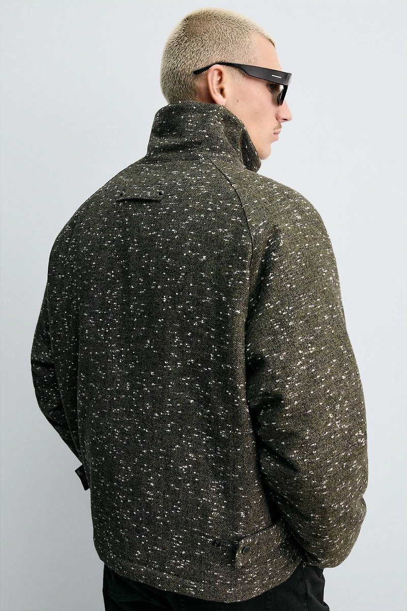 HERRINGBONE TEXTURED JACKET