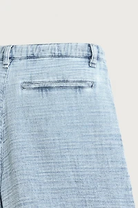 SOFT STRUCTURED PLEATED BERMUDA SHORTS