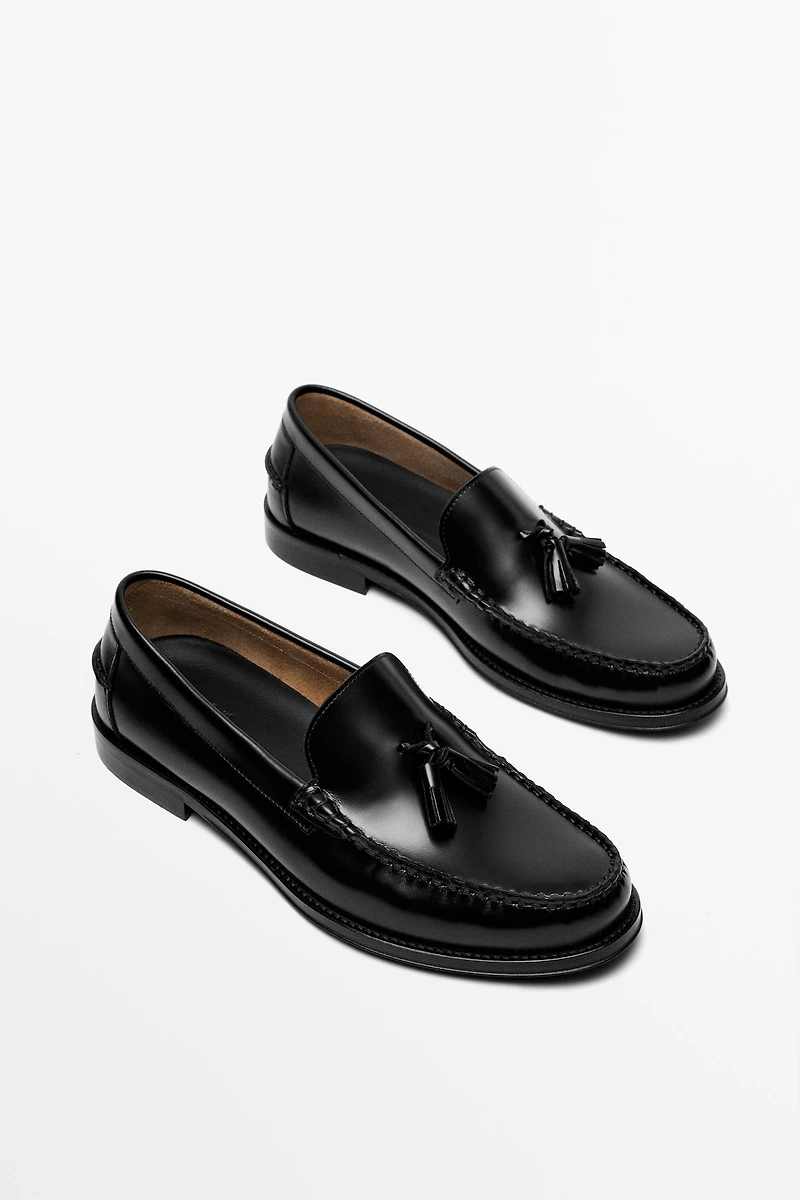 Leather tassel loafer