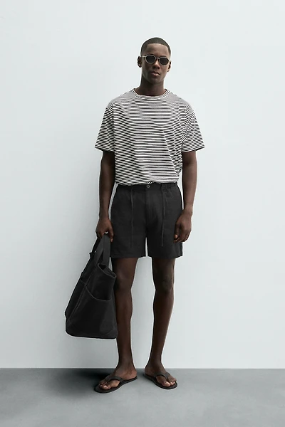 LINEN BLEND SHORTS
