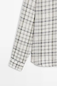 100% linen check shirt