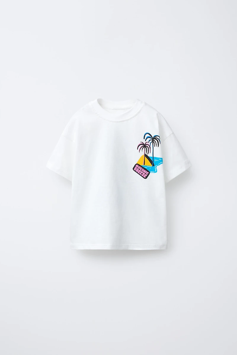 T-SHIRT IMPRIMÉ PALMIERS
