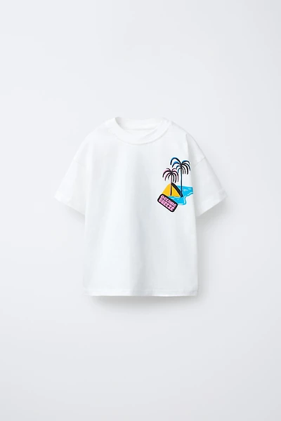 T-SHIRT IMPRIMÉ PALMIERS