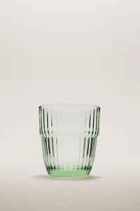 COLORED STRIPED GLASS TUMBLER