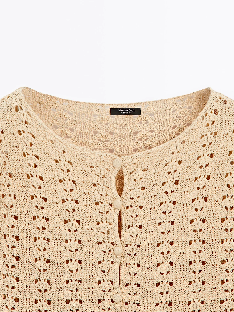 Cutwork crochet cardigan