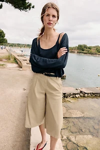 LONG BELTED SHORTS