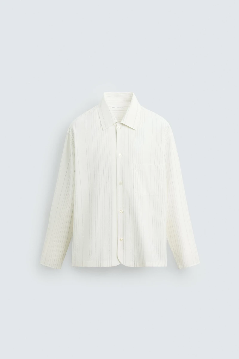 TEXTURED WEAVE STRIPED SHIRT