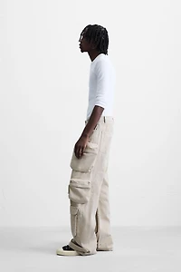 PANTALON CARGO EN DENIM AVEC POCHES